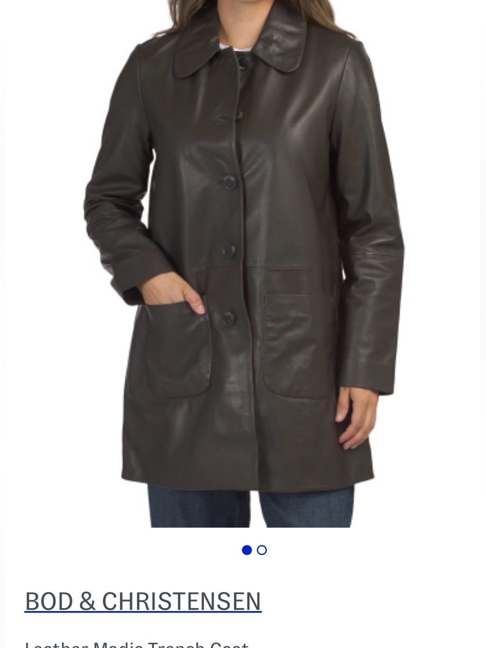BOD & CHRISTENSEN leather trench coat , NWT SZ small